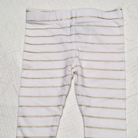6-9m (6/$20) Sparkle-Gold Striped Leggings - Picture 4 of 11